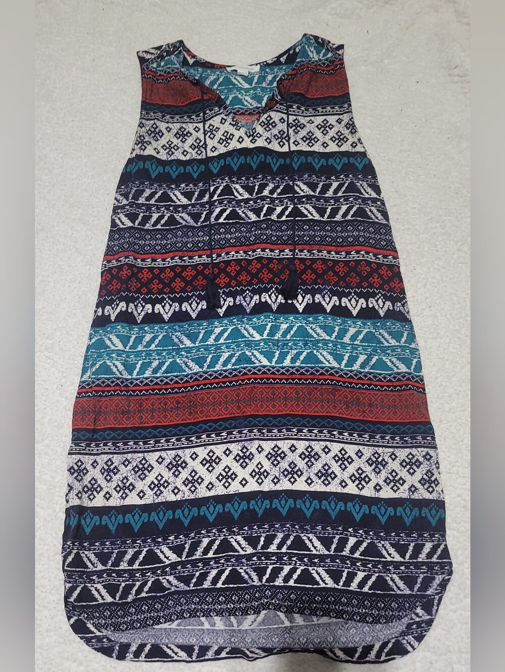 beachlunchlounge Tribal Stripe Maxi Dress in Teal, Navy & Rust